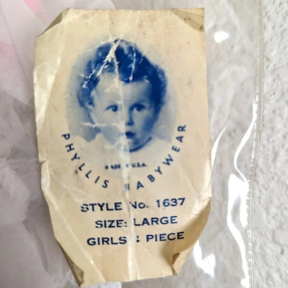 VINTAGE Christening Set- Phyllis Baby Wear 3 Piece set-Bonnet- Baby Dress Large - Picture 4 of 16